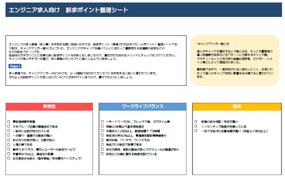 エンジニア訴求ポイント整理シートTOP-1